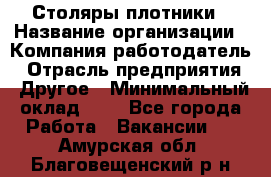 Столяры-плотники › Название организации ­ Компания-работодатель › Отрасль предприятия ­ Другое › Минимальный оклад ­ 1 - Все города Работа » Вакансии   . Амурская обл.,Благовещенский р-н